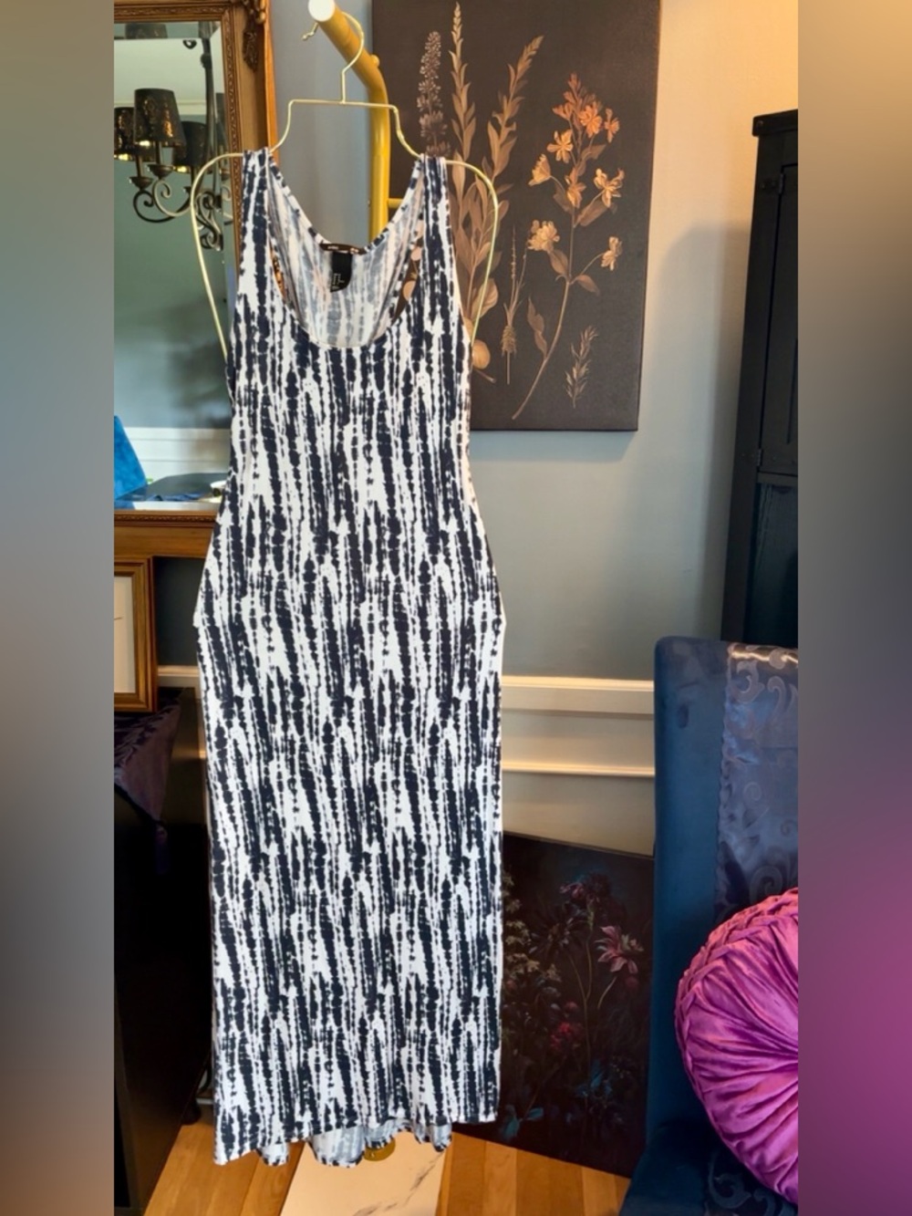 H&M Black and White Flowy Tank Maxi Dress